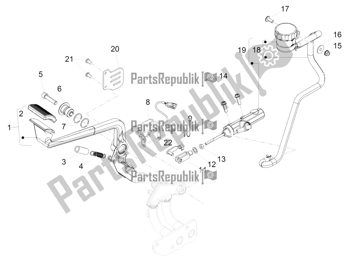 Todas as partes de Cilindro Mestre Traseiro do Moto-Guzzi Audace 1400 Carbon ABS 2021