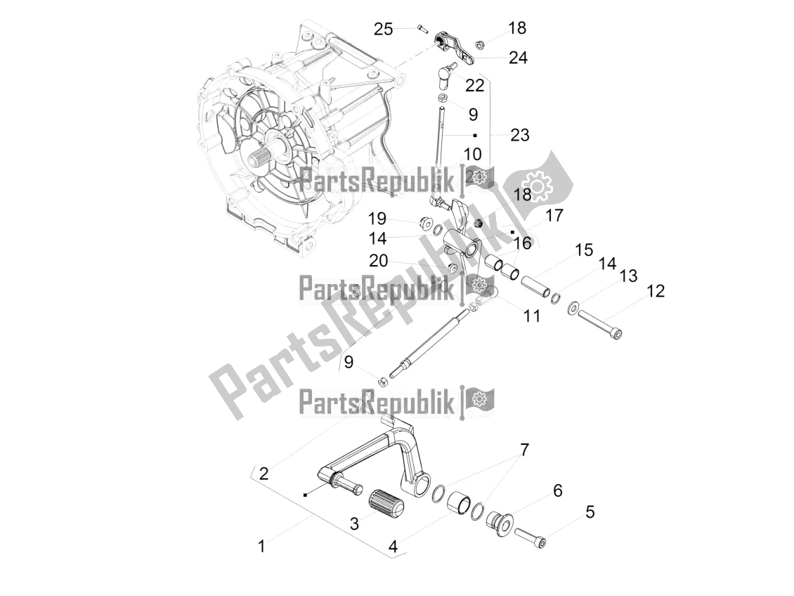 All parts for the Gear Lever of the Moto-Guzzi Audace 1400 Carbon ABS Apac 2017