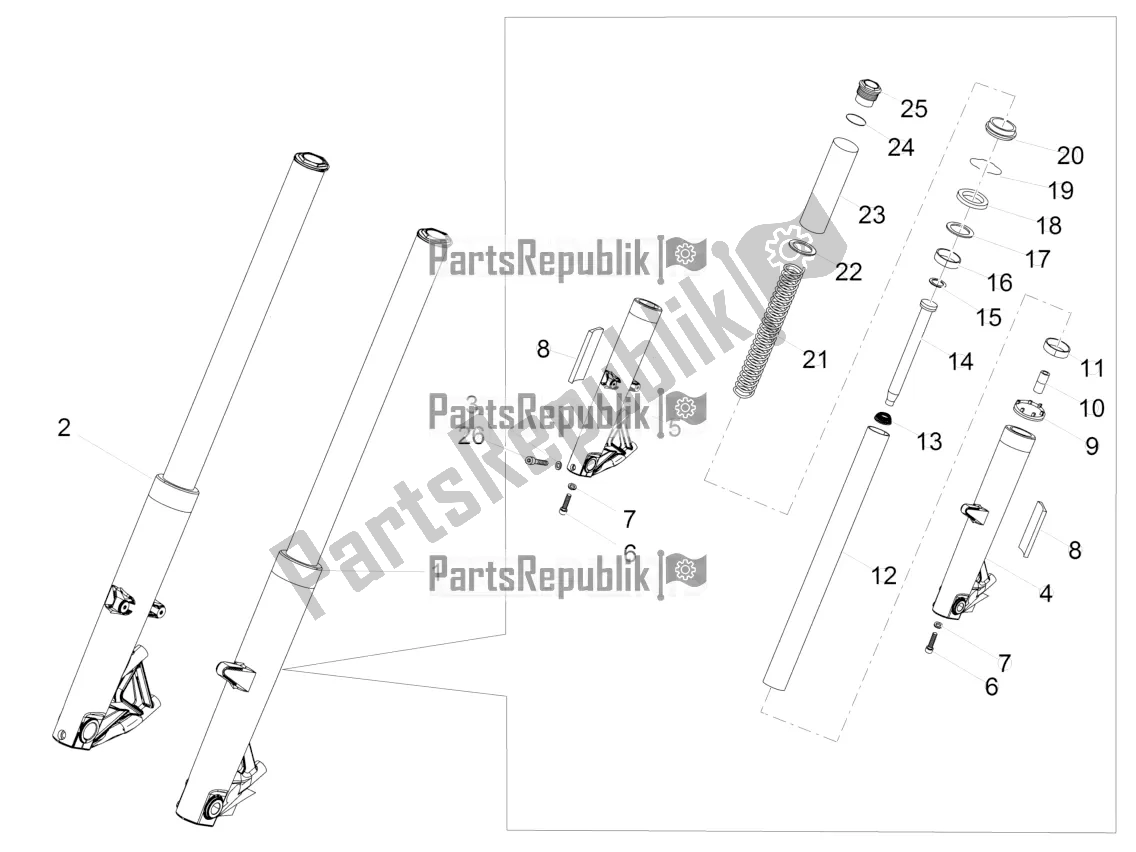 Toutes les pièces pour le Fourche Avant Kaifa du Moto-Guzzi Audace 1400 Carbon ABS Apac 2020