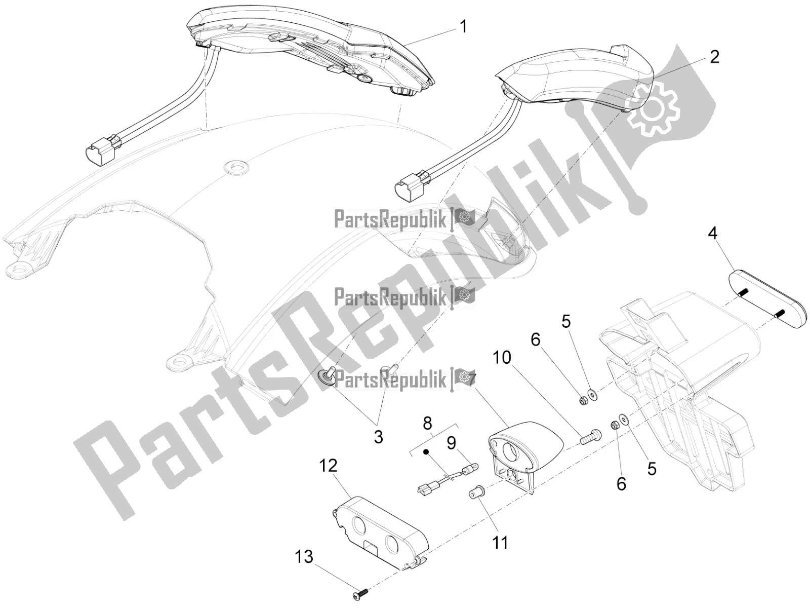 Tutte le parti per il Luci Posteriori del Moto-Guzzi Audace 1400 Carbon ABS Apac 2020
