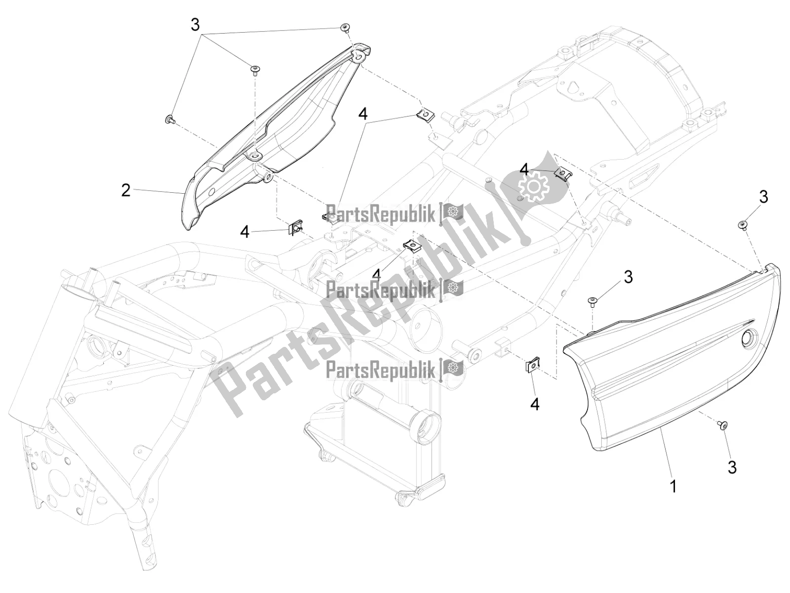 Toutes les pièces pour le Corps Central du Moto-Guzzi Audace 1400 Carbon ABS Apac 2021