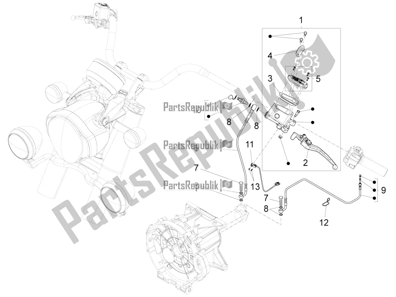 Toutes les pièces pour le Commande D'embrayage du Moto-Guzzi Audace 1400 Carbon ABS Apac 2021