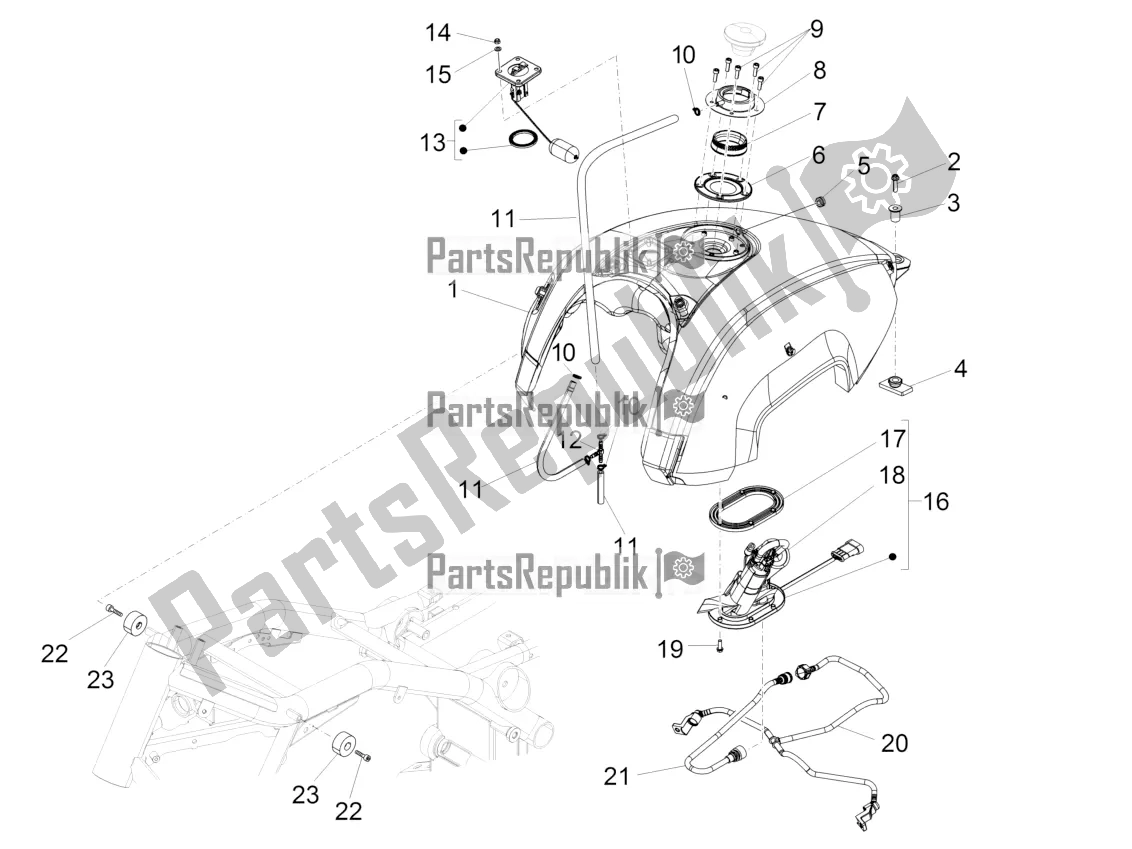 All parts for the Fuel Tank of the Moto-Guzzi Audace 1400 Carbon ABS Apac 2021