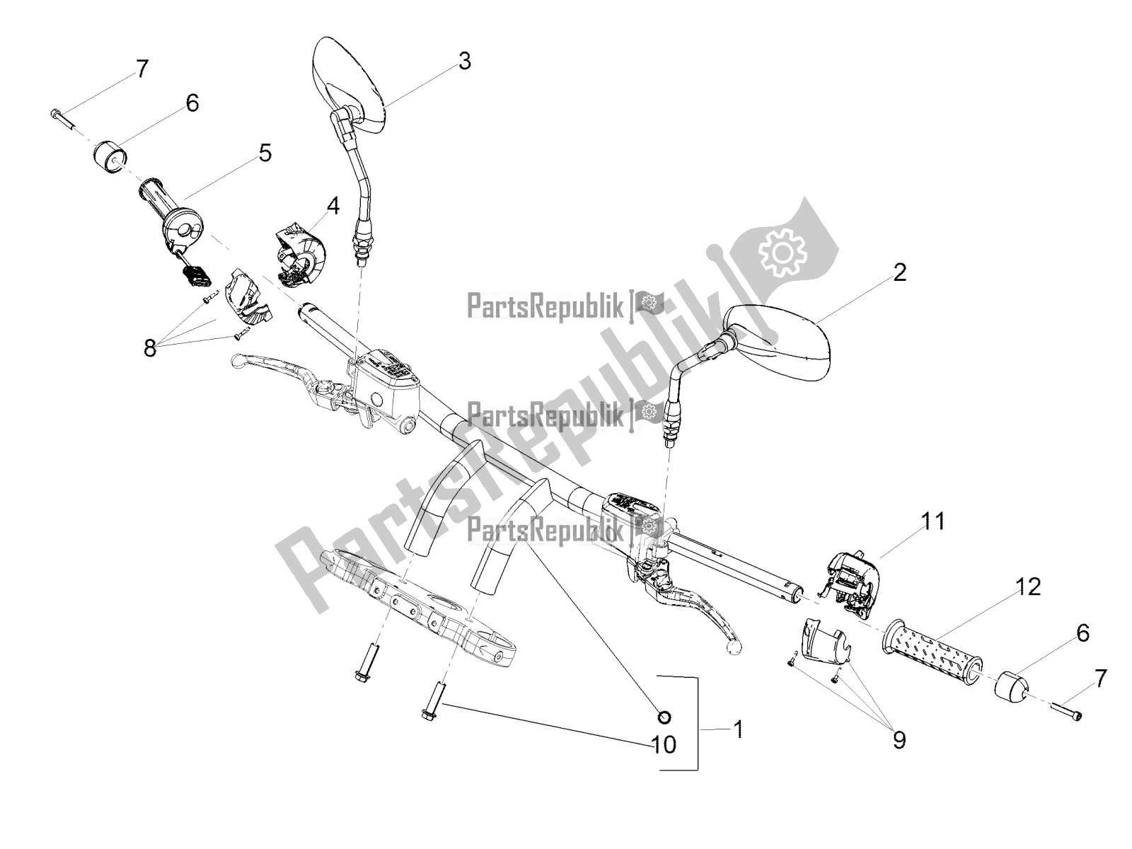 All parts for the Handlebar - Controls of the Moto-Guzzi Audace 1400 Carbon ABS Apac 2021