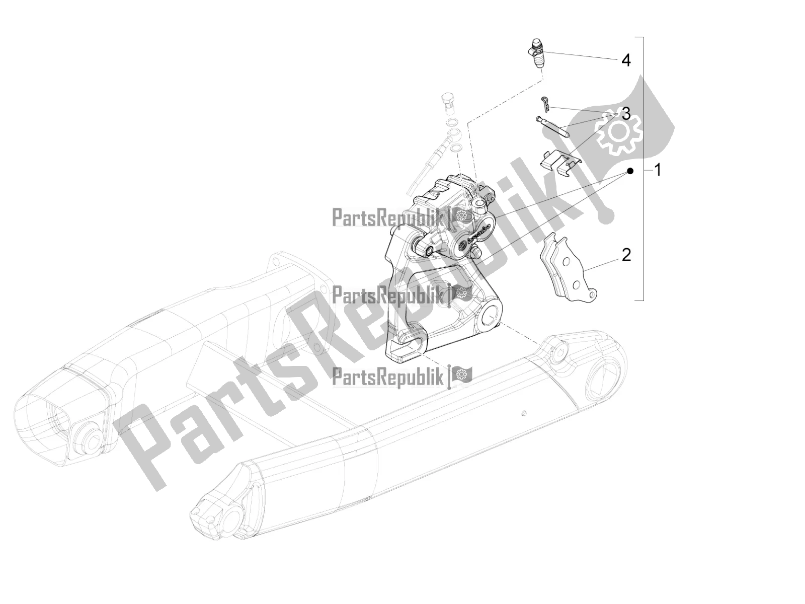 Toutes les pièces pour le étrier De Frein Arrière du Moto-Guzzi Audace 1400 Carbon ABS Apac 2021