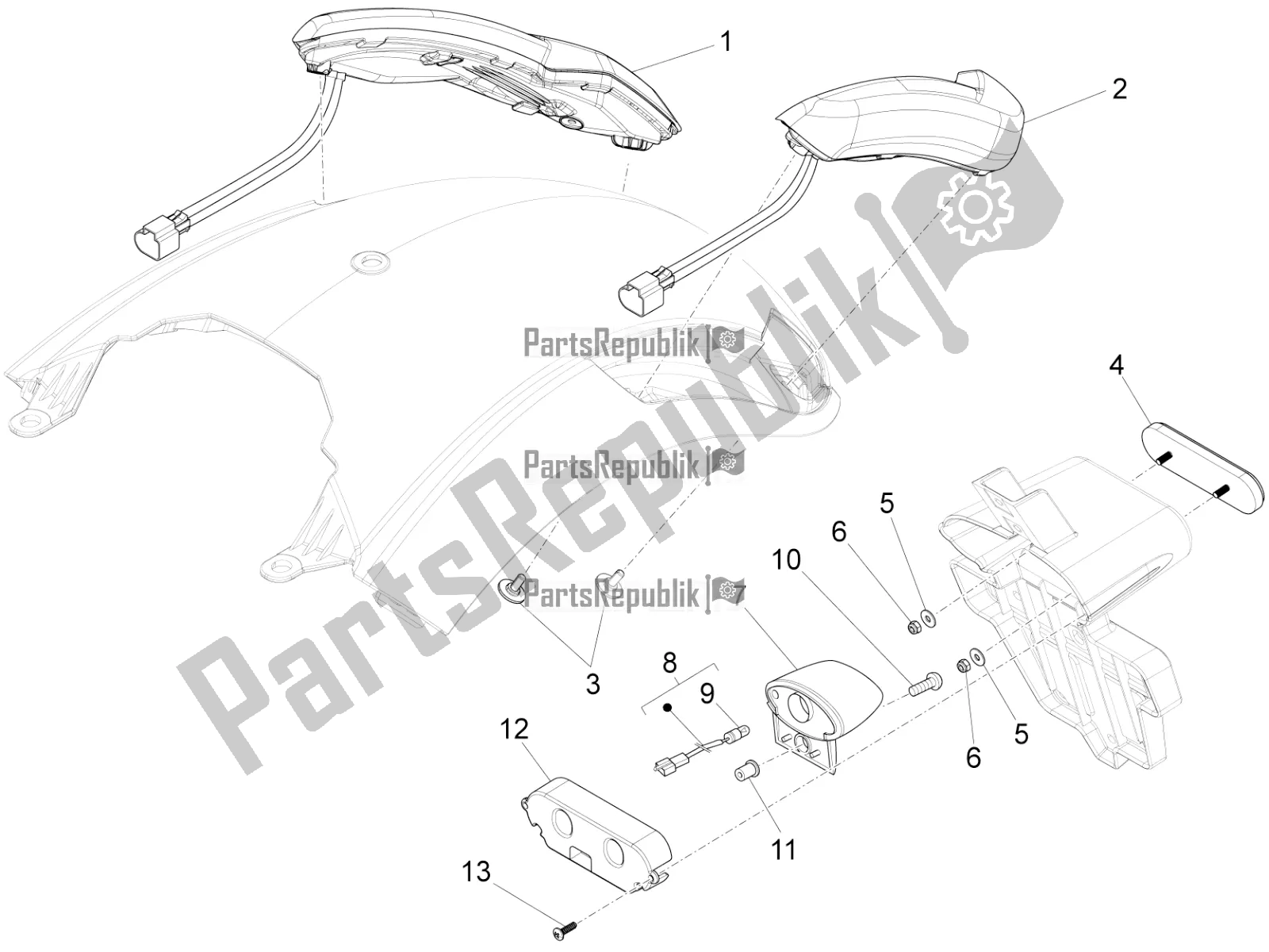 Todas las partes para Luces Traseras de Moto-Guzzi Audace 1400 Carbon ABS Apac 2021