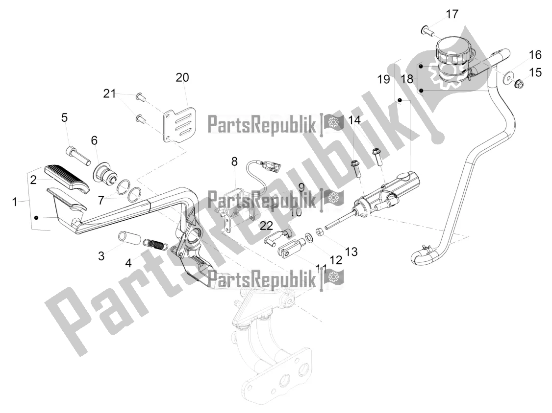 Toutes les pièces pour le Maître-cylindre Arrière du Moto-Guzzi Audace 1400 Carbon ABS Apac 2021