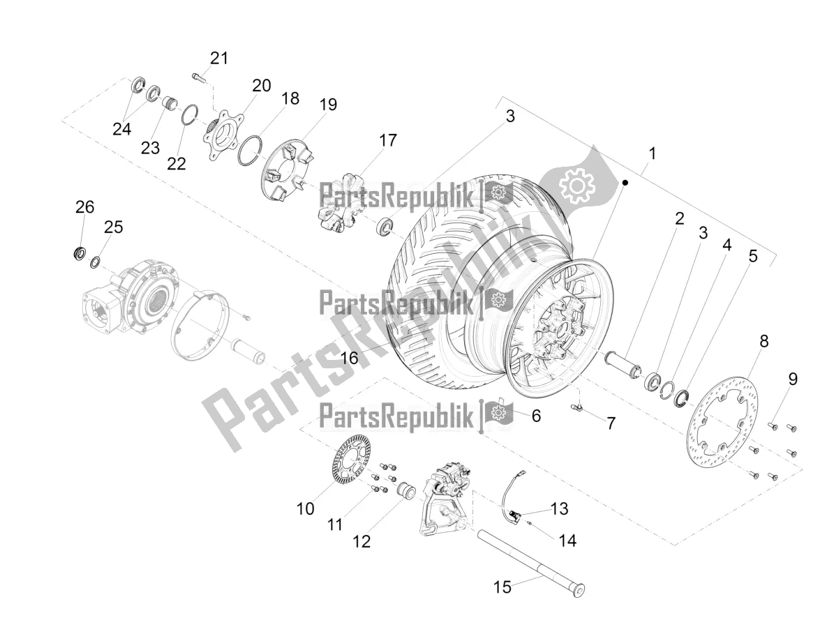 Toutes les pièces pour le Roue Arrière du Moto-Guzzi Audace 1400 Carbon ABS Apac 2021