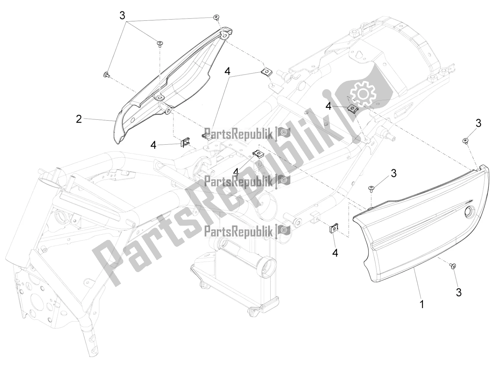 Toutes les pièces pour le Corps Central du Moto-Guzzi Audace 1400 Carbon ABS USA 2017