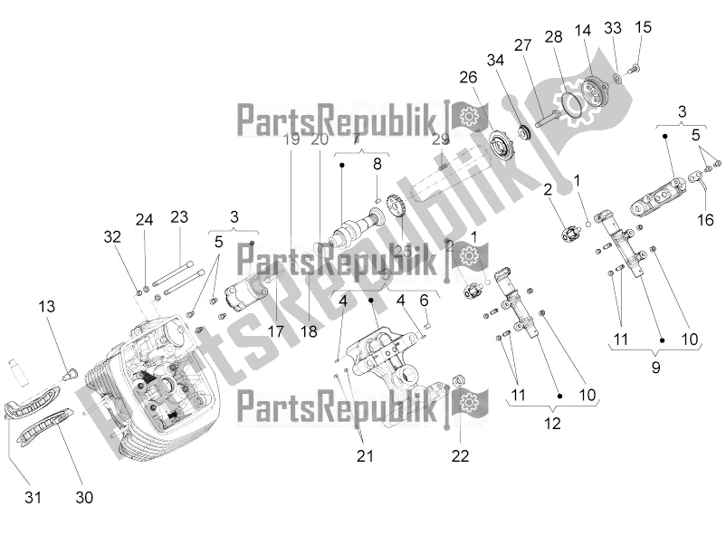 Toutes les pièces pour le Système De Synchronisation De Cylindre Lh I du Moto-Guzzi Audace 1400 Carbon ABS USA 2017