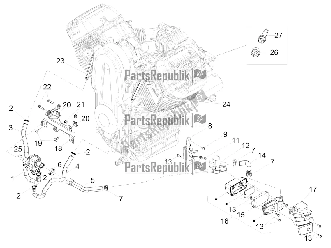 Toutes les pièces pour le Air Secondaire du Moto-Guzzi Audace 1400 Carbon ABS USA 2017