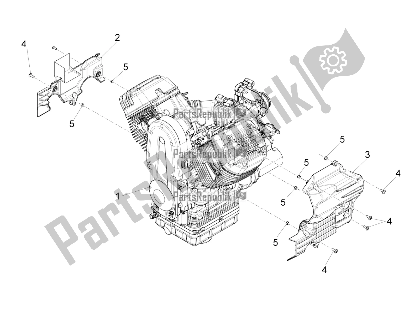 All parts for the Engine-completing Part-lever of the Moto-Guzzi Audace 1400 Carbon ABS USA 2018