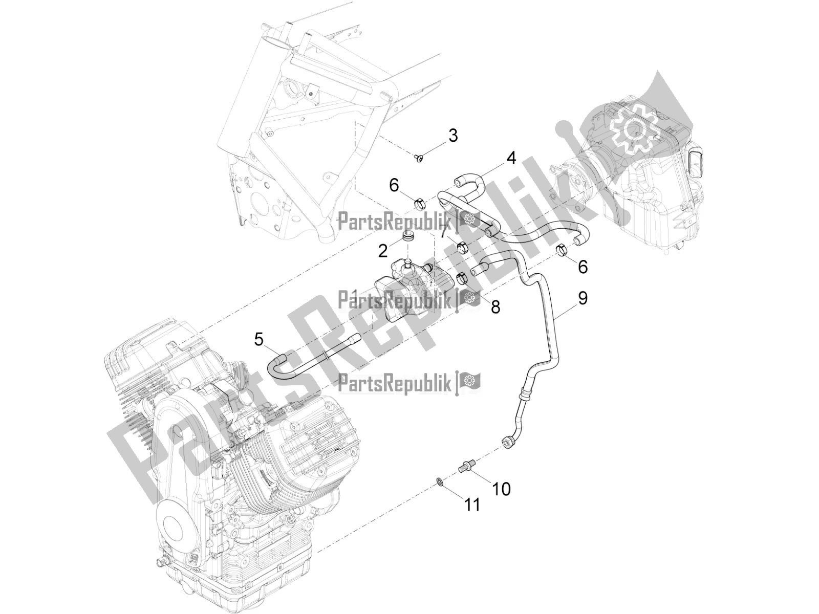 Toutes les pièces pour le Système De Soufflage du Moto-Guzzi Audace 1400 Carbon ABS USA 2019