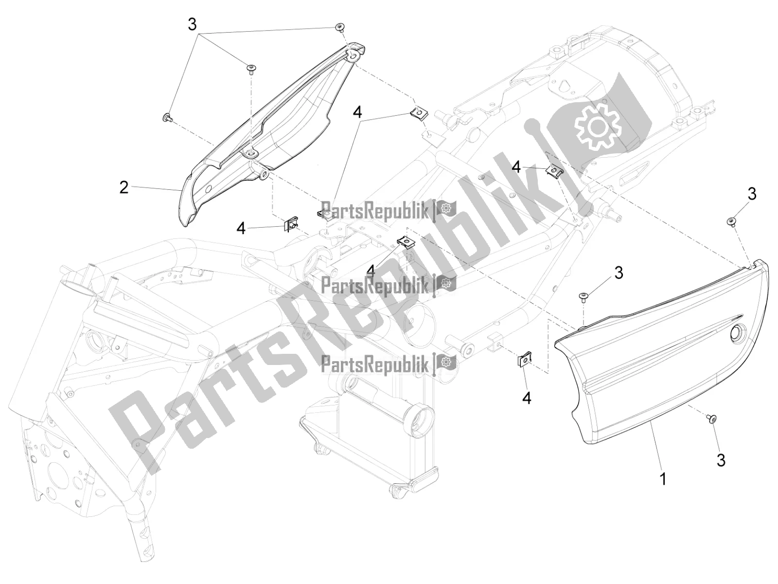 Toutes les pièces pour le Corps Central du Moto-Guzzi Audace 1400 Carbon ABS USA 2019