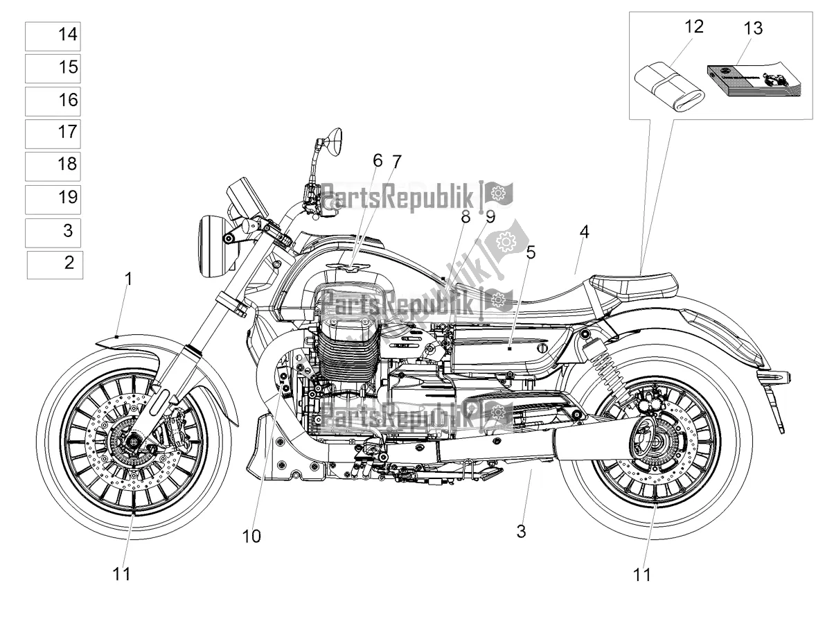 Todas las partes para Etiqueta de Moto-Guzzi Audace 1400 Carbon ABS USA 2019