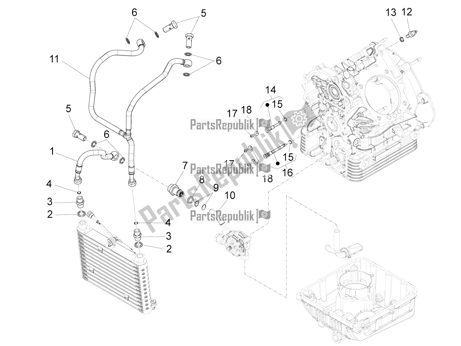 Toutes les pièces pour le Lubrification du Moto-Guzzi Audace 1400 Carbon ABS USA 2019