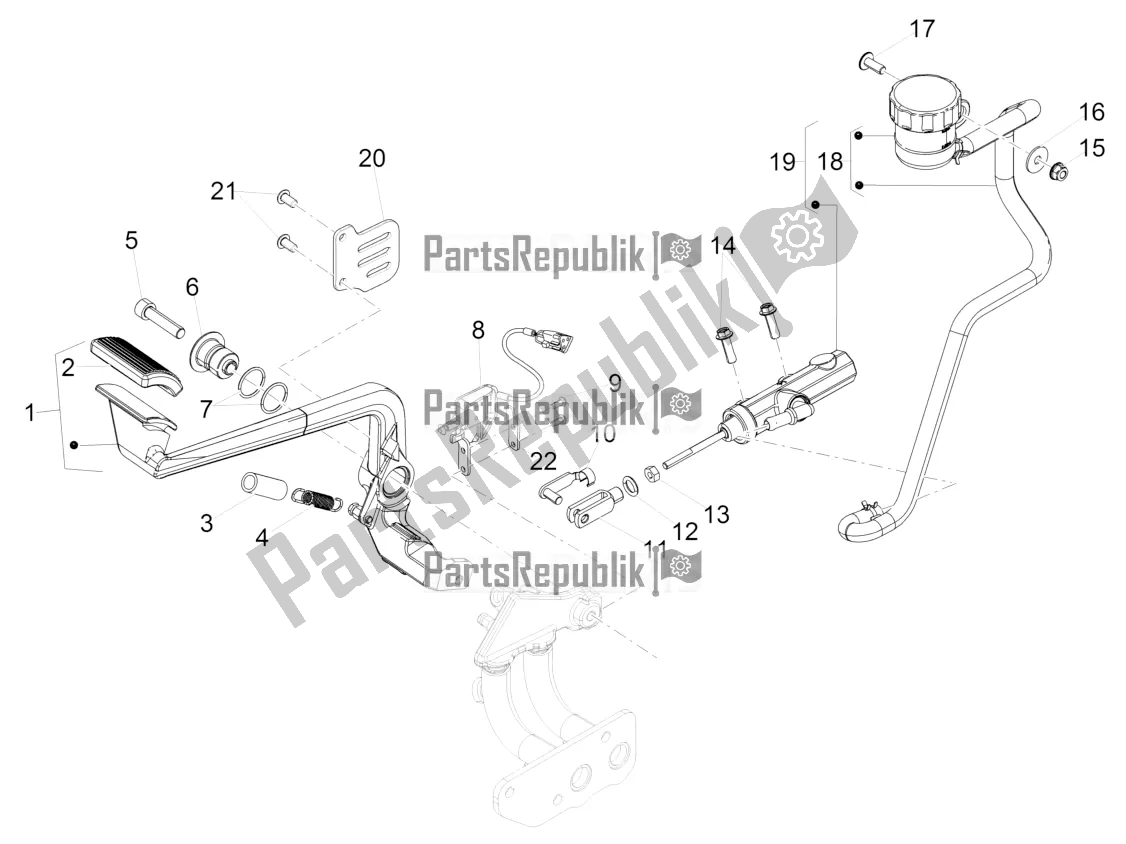 Toutes les pièces pour le Maître-cylindre Arrière du Moto-Guzzi Audace 1400 Carbon ABS USA 2019