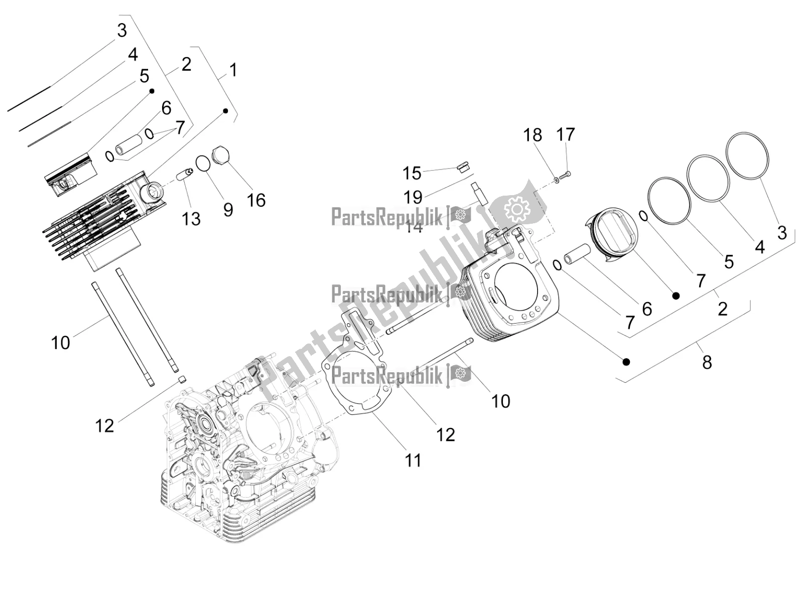 Todas las partes para Cilindro - Pistón de Moto-Guzzi Audace 1400 Carbon ABS USA 2020
