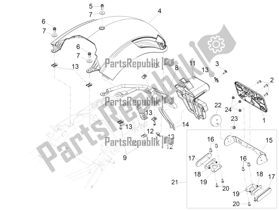 Todas las partes para Guardabarros Trasero de Moto-Guzzi Audace 1400 Carbon ABS USA 2020