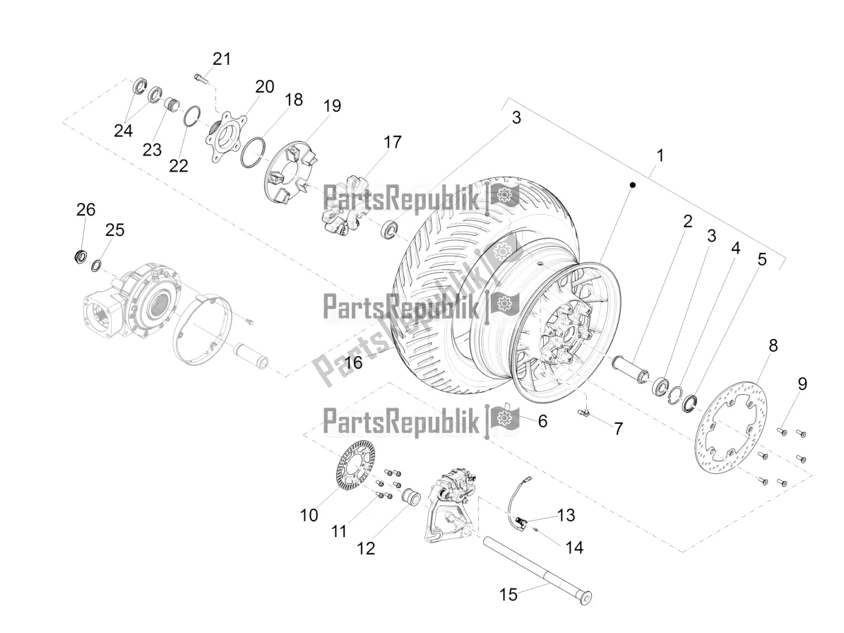 Todas las partes para Rueda Trasera de Moto-Guzzi Audace 1400 Carbon ABS USA 2020