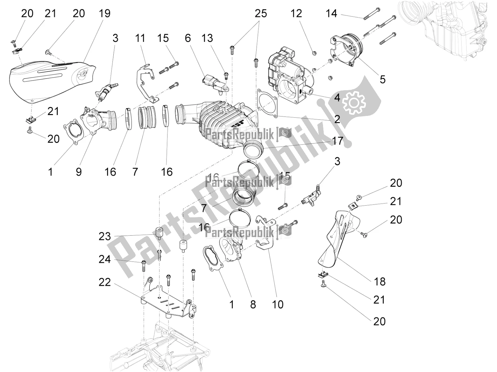 Todas as partes de Corpo Do Acelerador do Moto-Guzzi Audace 1400 Carbon ABS USA 2020