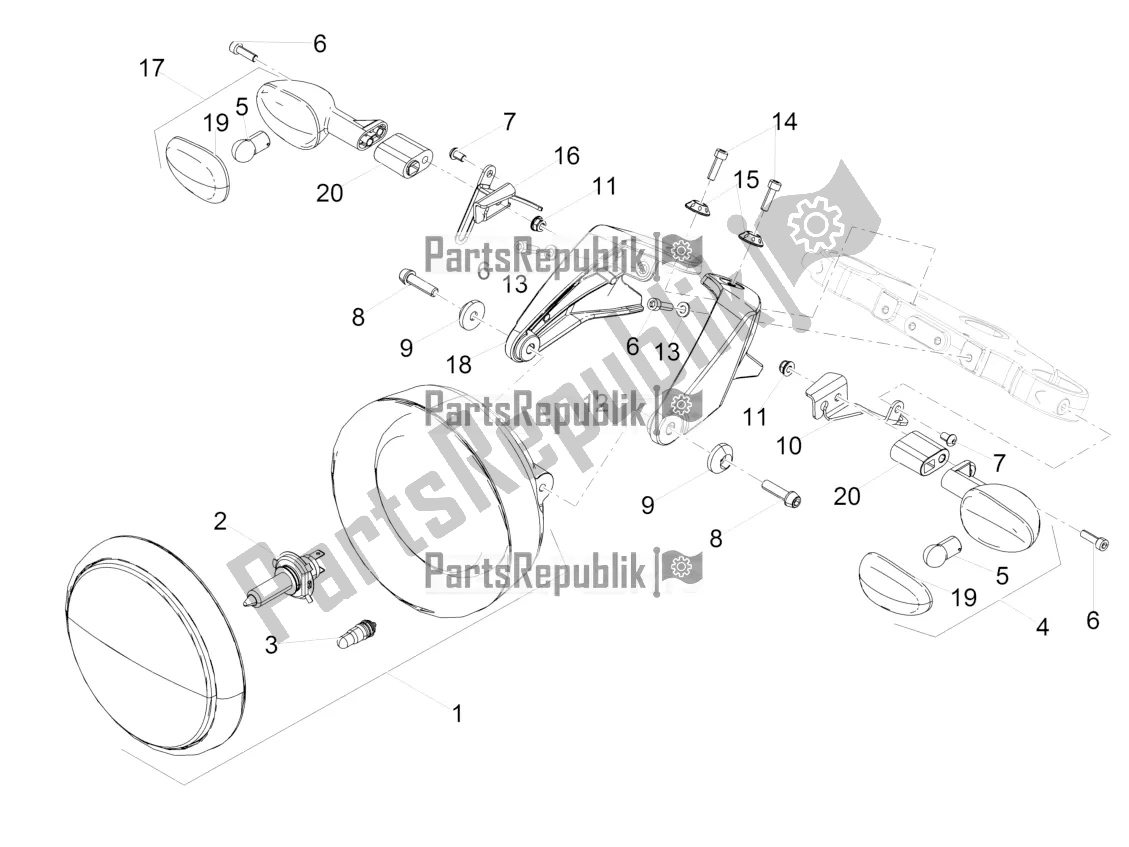 Toutes les pièces pour le Feux Avant du Moto-Guzzi Audace 1400 Carbon ABS USA 2021