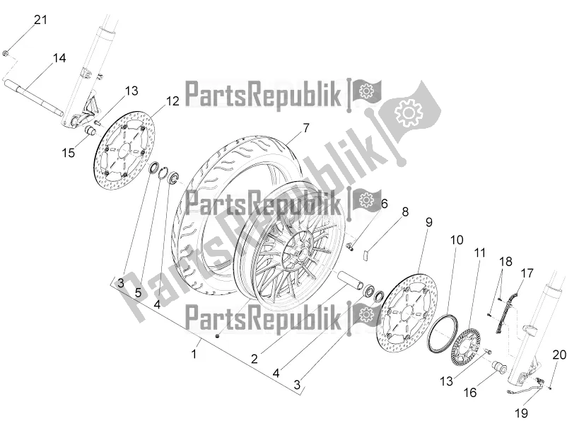 Toutes les pièces pour le Roue Avant du Moto-Guzzi Audace 1400 Carbon ABS USA 2021