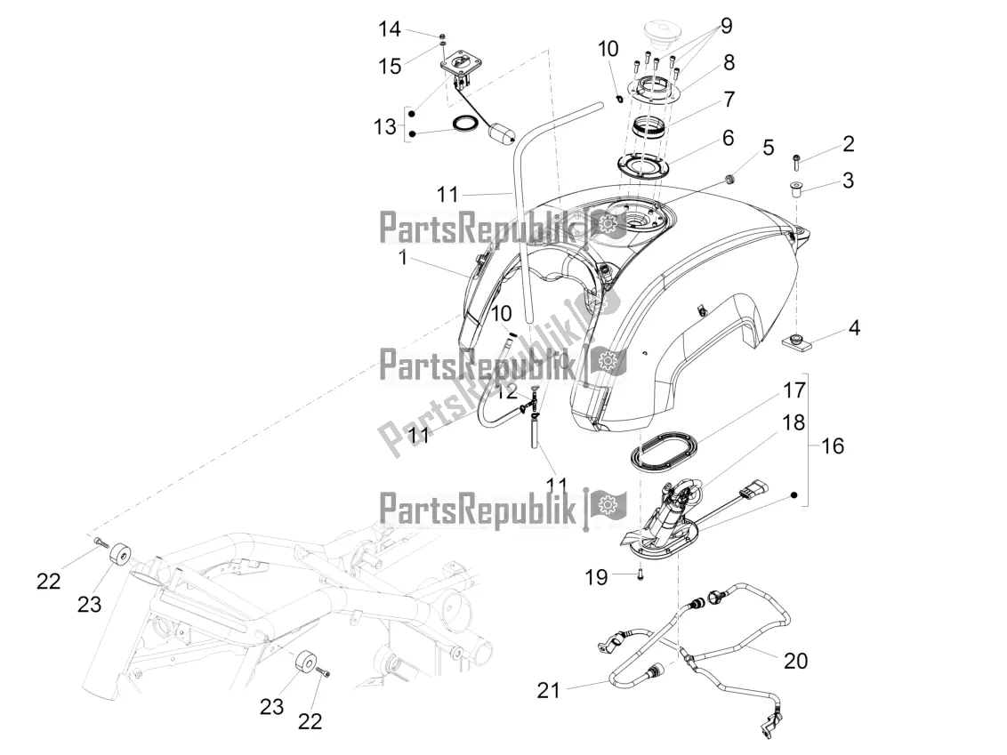 Todas las partes para Depósito De Combustible de Moto-Guzzi Audace 1400 Carbon ABS USA 2021