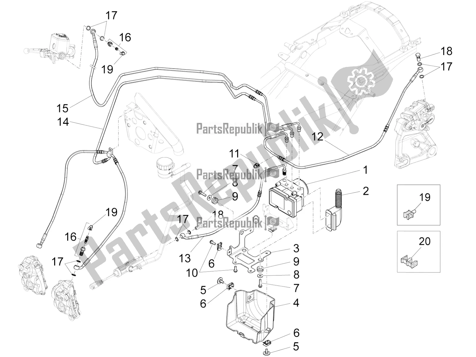 Toutes les pièces pour le Système De Freinage Abs du Moto-Guzzi California 1400 Corazzieri ABS Zgukdh0 2016