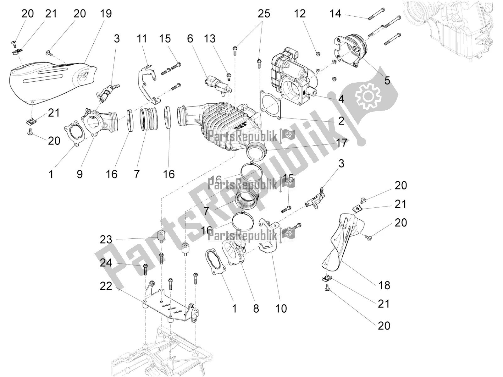 Toutes les pièces pour le Corps De Papillon du Moto-Guzzi California 1400 Corazzieri ABS Zgukdh0 2016