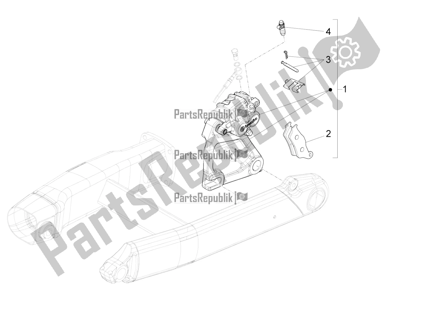 Toutes les pièces pour le étrier De Frein Arrière du Moto-Guzzi California 1400 Corazzieri ABS Zgukdh0 2017