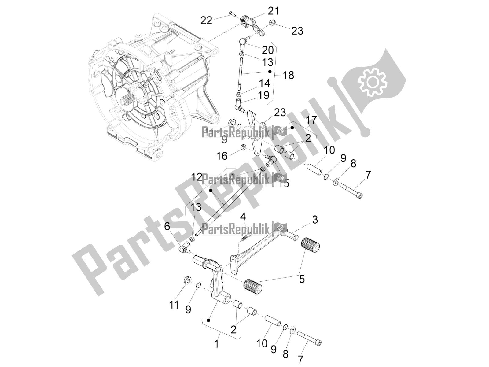 Todas las partes para Palanca De Cambios de Moto-Guzzi California 1400 Custom ABS USA 2016