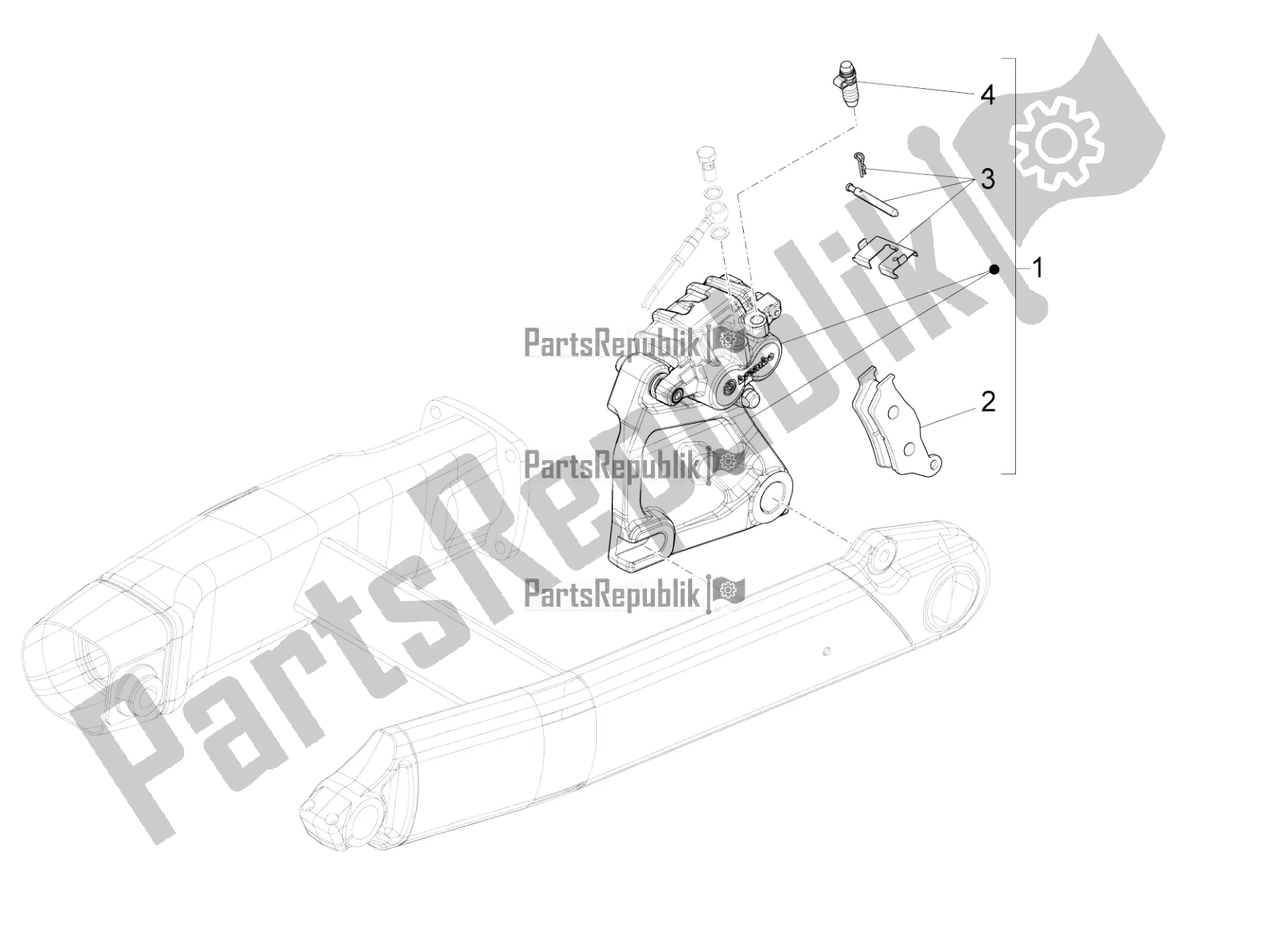 Tutte le parti per il Pinza Freno Posteriore del Moto-Guzzi California 1400 Touring ABS 2016