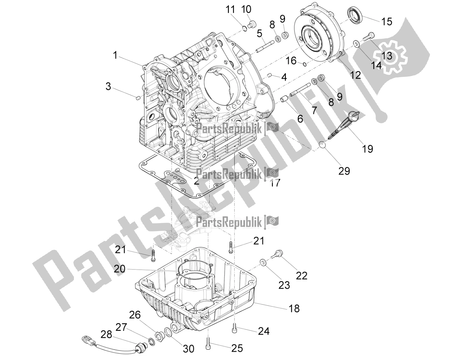All parts for the Crankcases I of the Moto-Guzzi California 1400 Touring ABS 2017