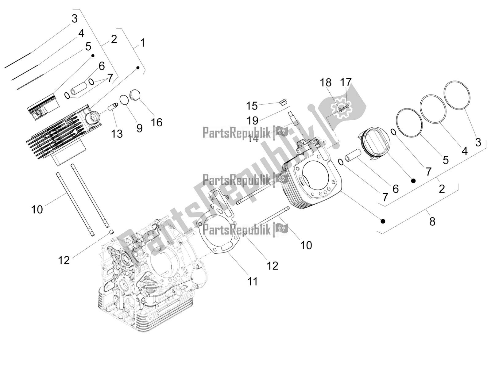 Toutes les pièces pour le Cylindre - Piston du Moto-Guzzi California 1400 Touring ABS 2017