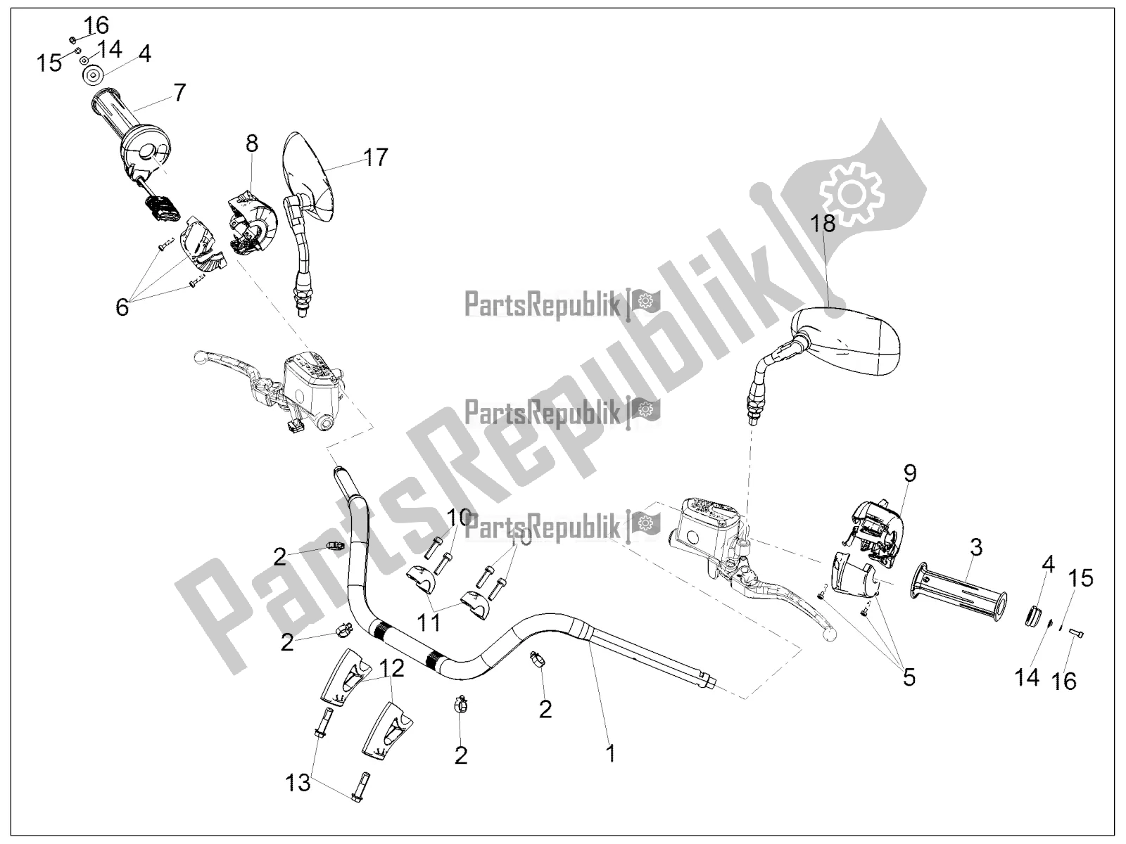 Toutes les pièces pour le Guidon - Commandes du Moto-Guzzi California 1400 Touring ABS 2017