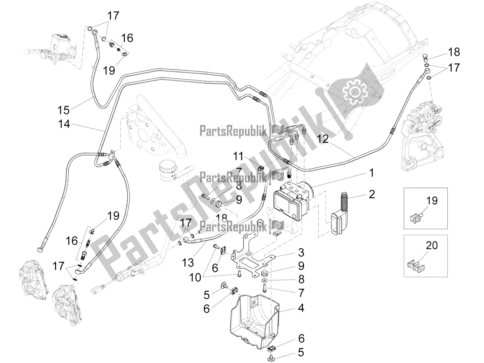 All parts for the Abs Brake System of the Moto-Guzzi California 1400 Touring ABS 2018