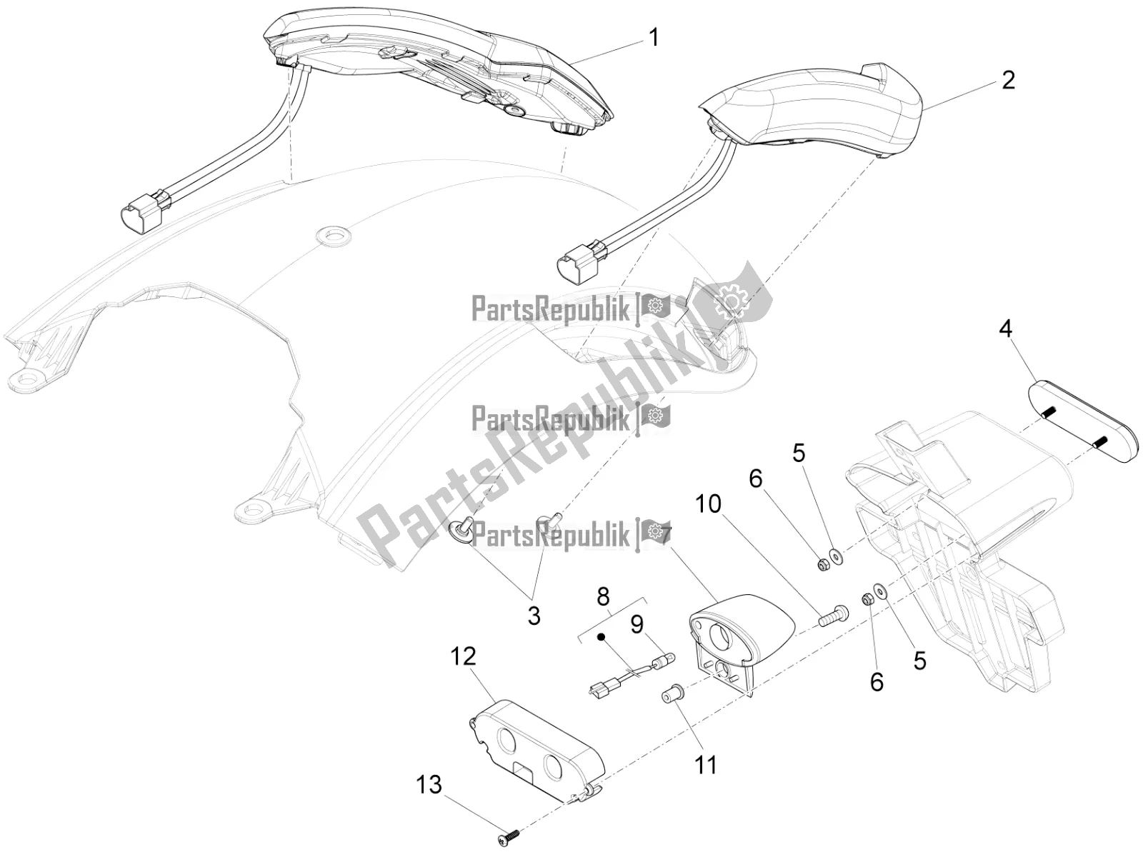 Tutte le parti per il Luci Posteriori del Moto-Guzzi California 1400 Touring ABS 2019