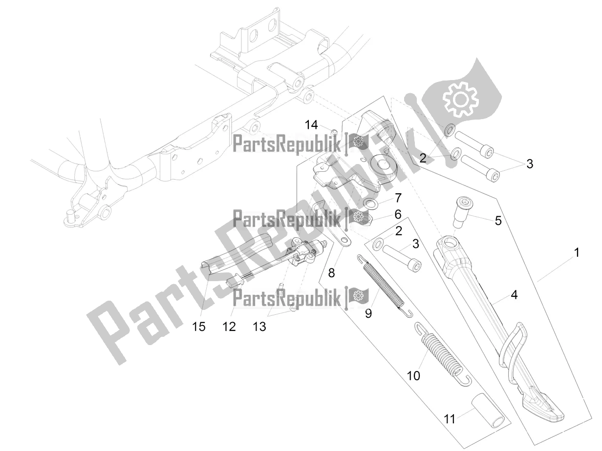 Todas as partes de Suporte Central do Moto-Guzzi California 1400 Touring ABS 2020