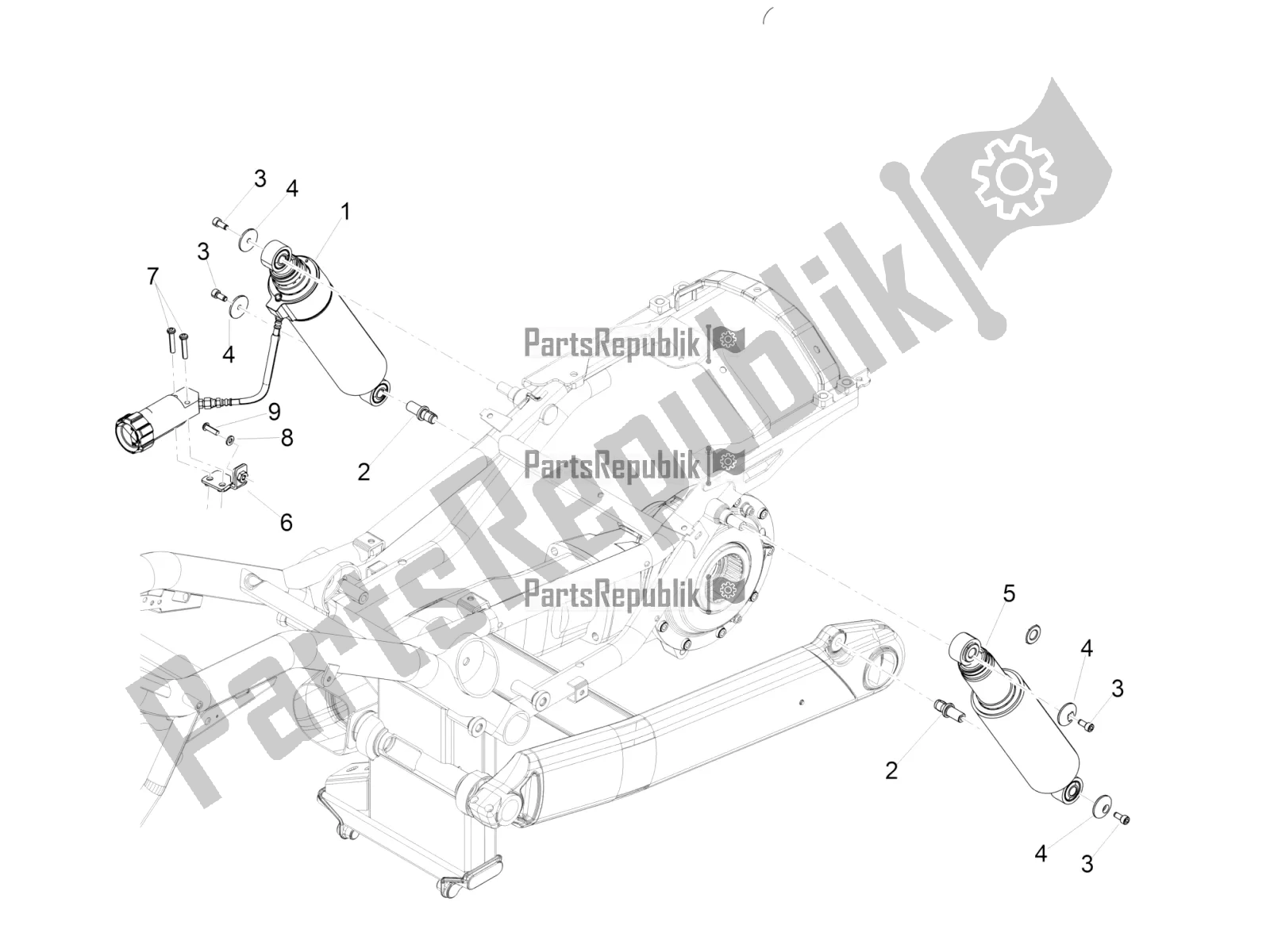 All parts for the Shock Absorber of the Moto-Guzzi California 1400 Touring ABS 2020