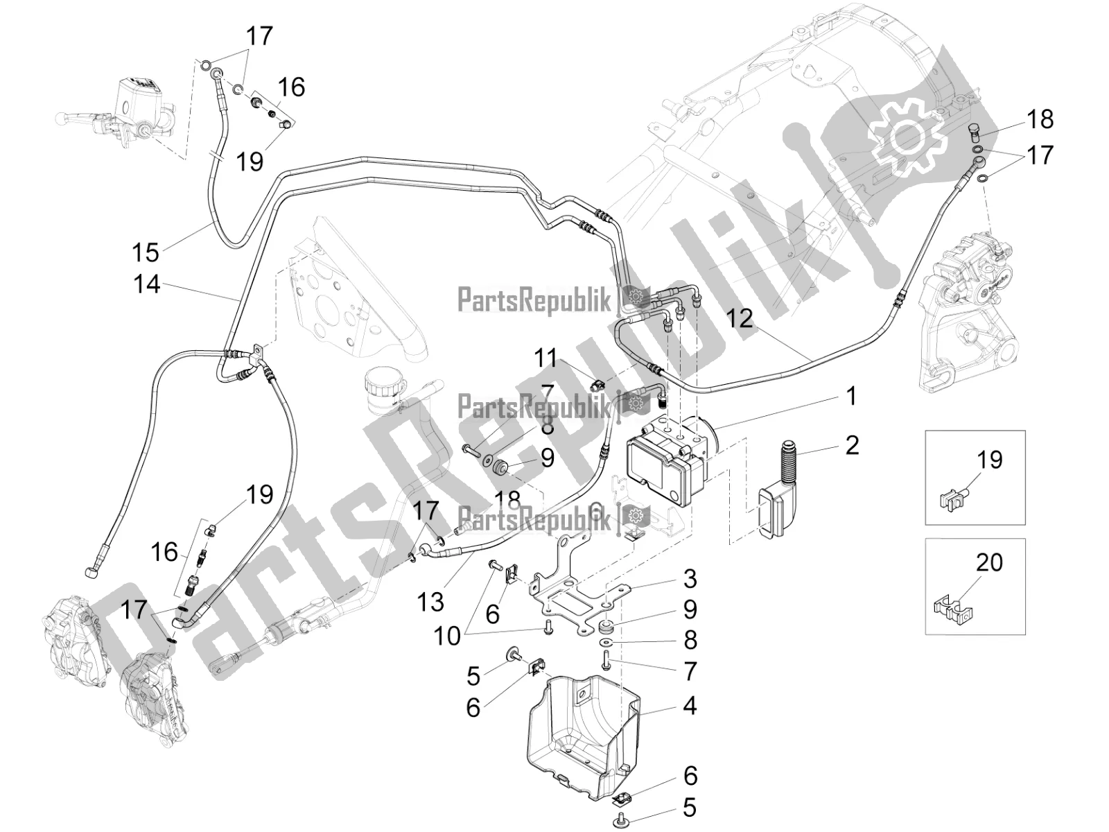 Alle onderdelen voor de Abs Remsysteem van de Moto-Guzzi California 1400 Touring ABS 2021