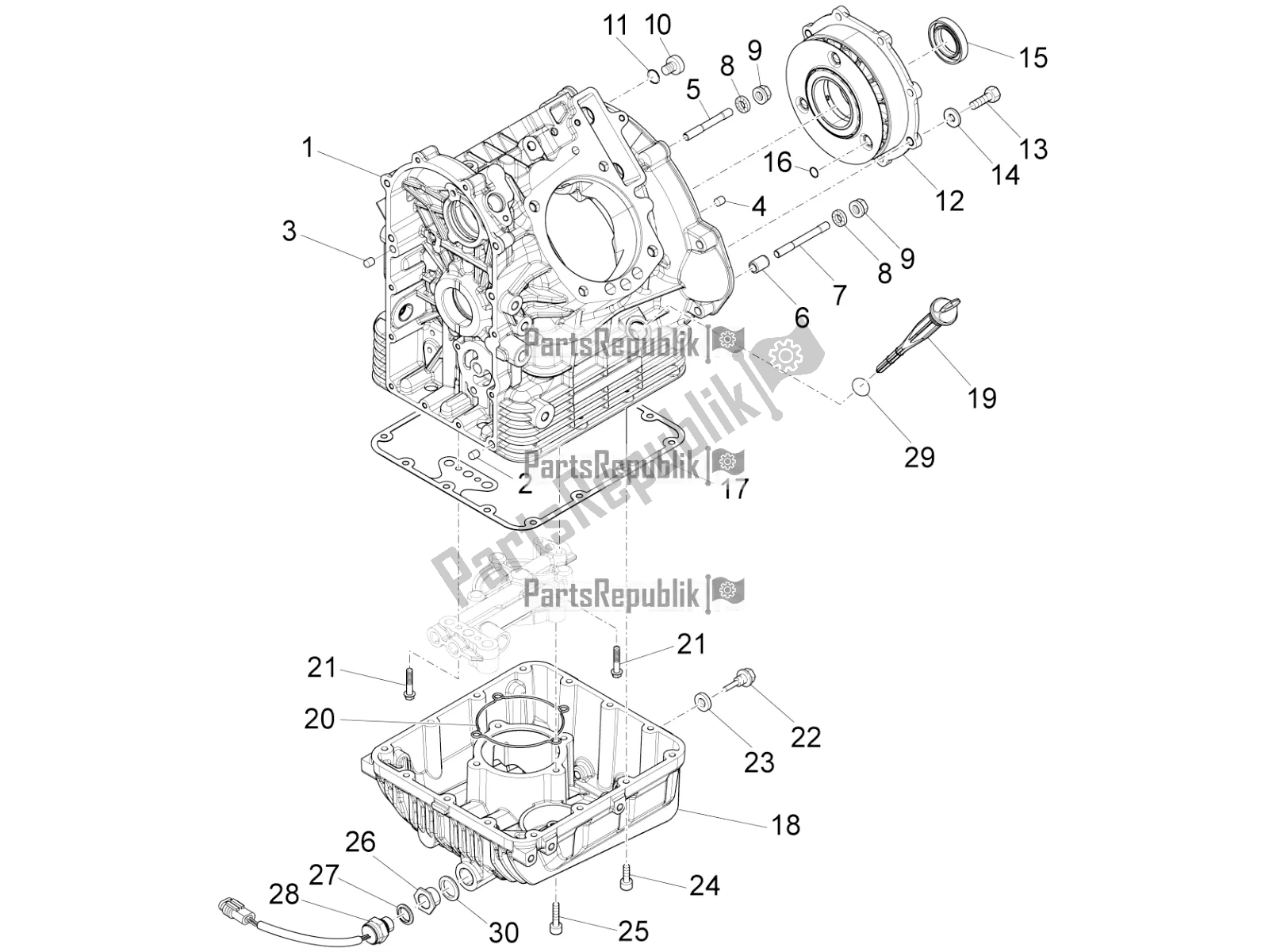 Tutte le parti per il Carter I del Moto-Guzzi California 1400 Touring ABS 2021