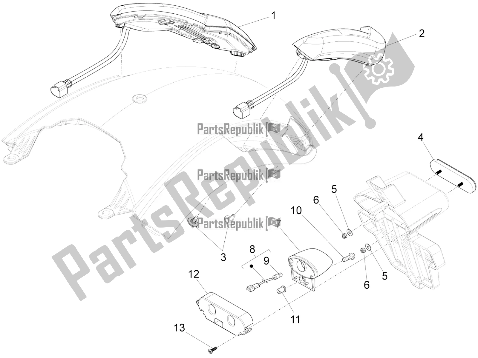 Todas las partes para Luces Traseras de Moto-Guzzi California 1400 Touring ABS 2021