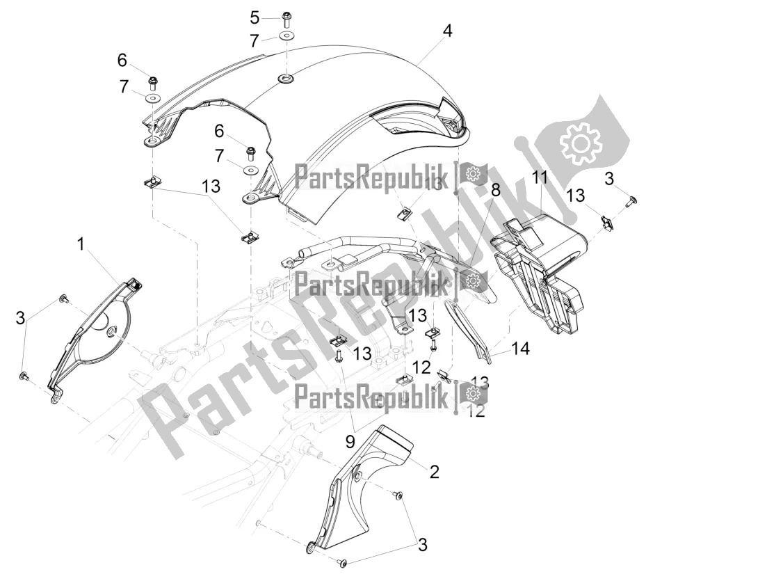 Tutte le parti per il Parafango Posteriore del Moto-Guzzi California 1400 Touring ABS 2021