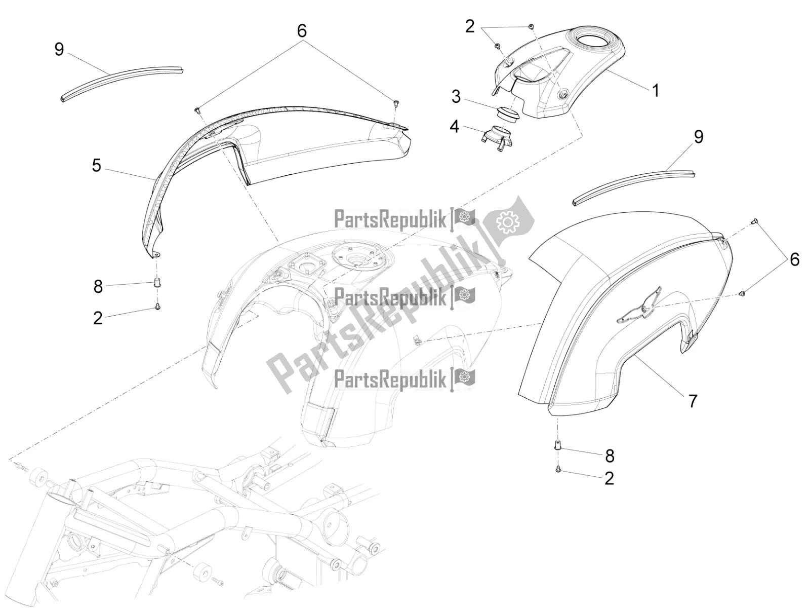 Toutes les pièces pour le Couvercle De Réservoir du Moto-Guzzi California 1400 Touring ABS Apac 2018