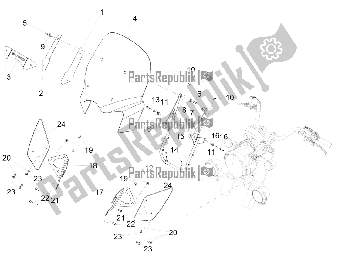 Alle onderdelen voor de Voorruit van de Moto-Guzzi California 1400 Touring ABS Apac 2018