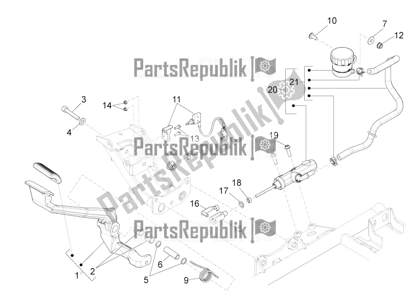 Alle onderdelen voor de Achterste Hoofdcilinder van de Moto-Guzzi California 1400 Touring ABS Apac 2019