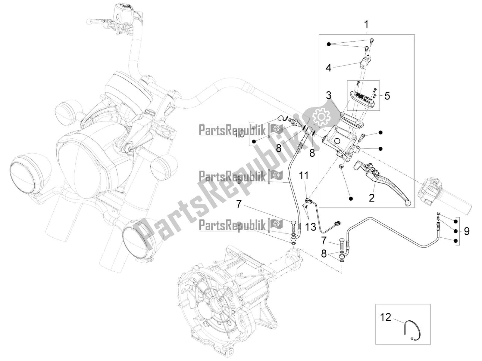 Toutes les pièces pour le Commande D'embrayage du Moto-Guzzi California 1400 Touring ABS Apac 2020