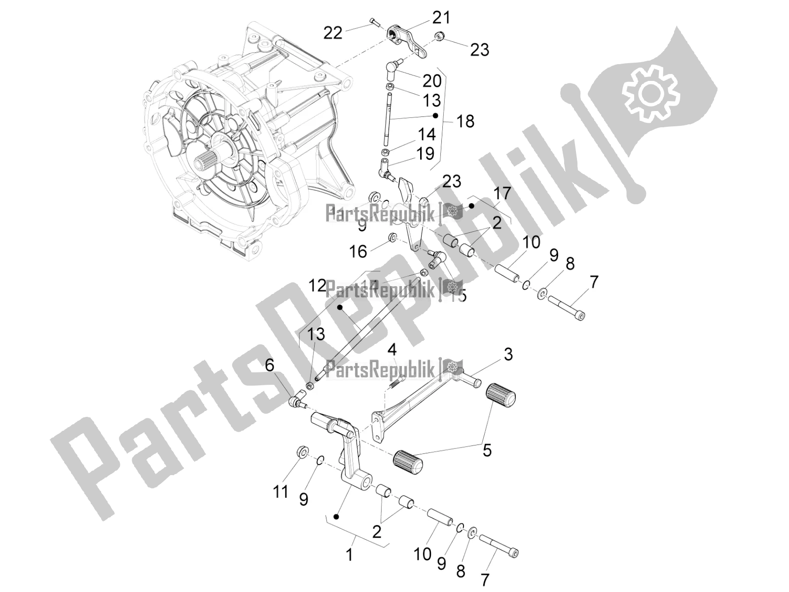 Todas las partes para Palanca De Cambios de Moto-Guzzi California 1400 Touring ABS Apac 2021