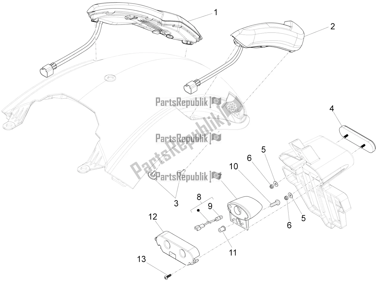 Todas las partes para Luces Traseras de Moto-Guzzi California 1400 Touring ABS Apac 2021